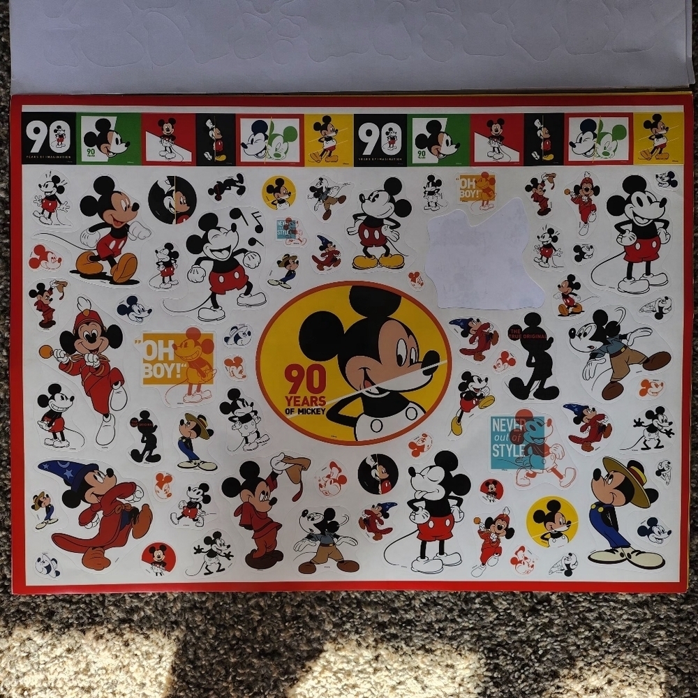 RARE Mickey Mouse 90 Years Of Magic Giant Sticker Activity Pad 1000 Stickers - Picture 4 of 11